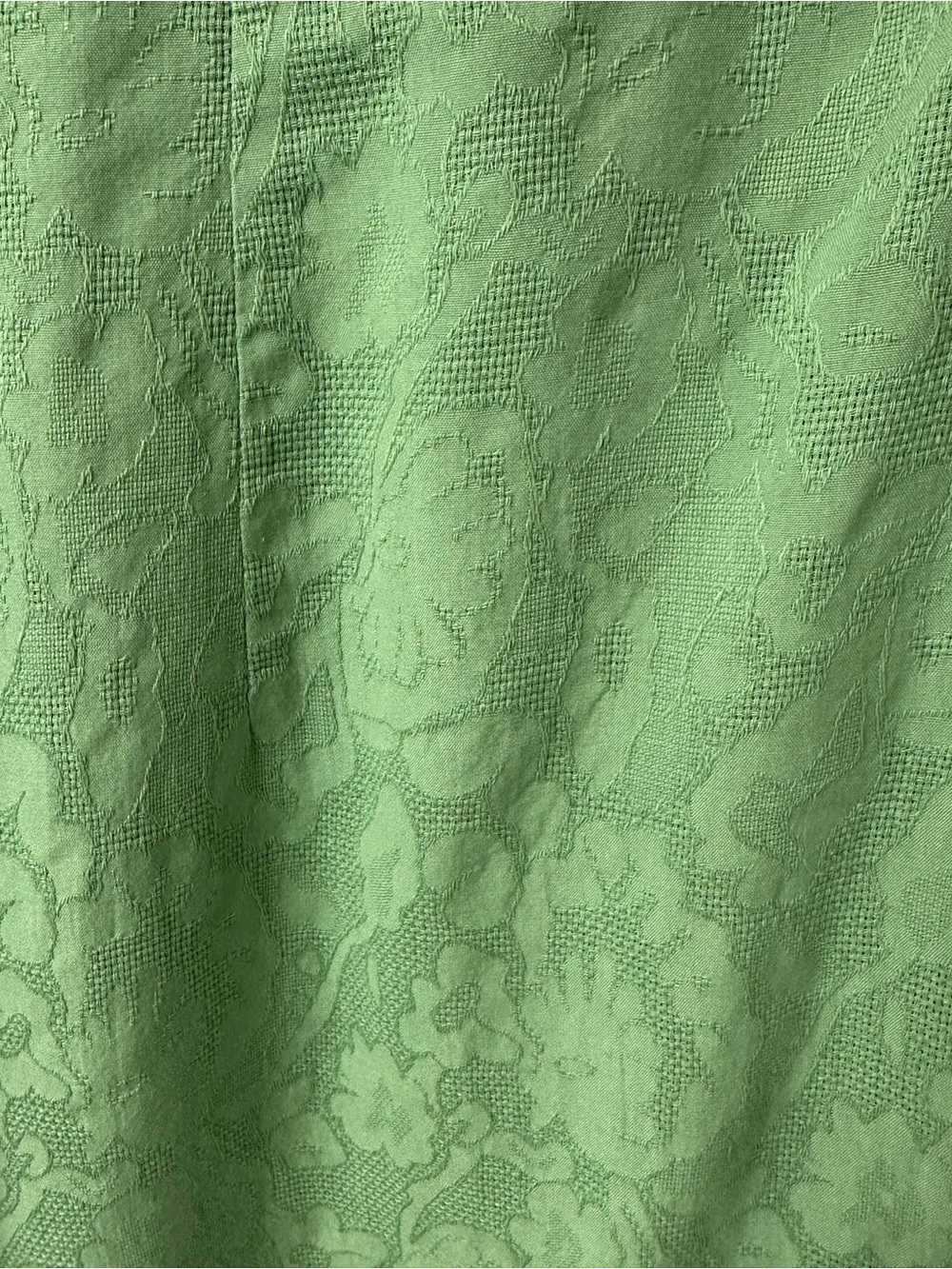 Maeve Anthropologie Green Jacquard Open Back Midi Dress Puff Sleeve US 10 - Picture 4 of 14